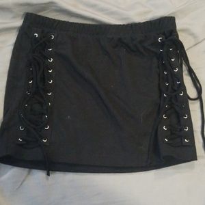 Lace up Stretchy Mini Skirt gothic
